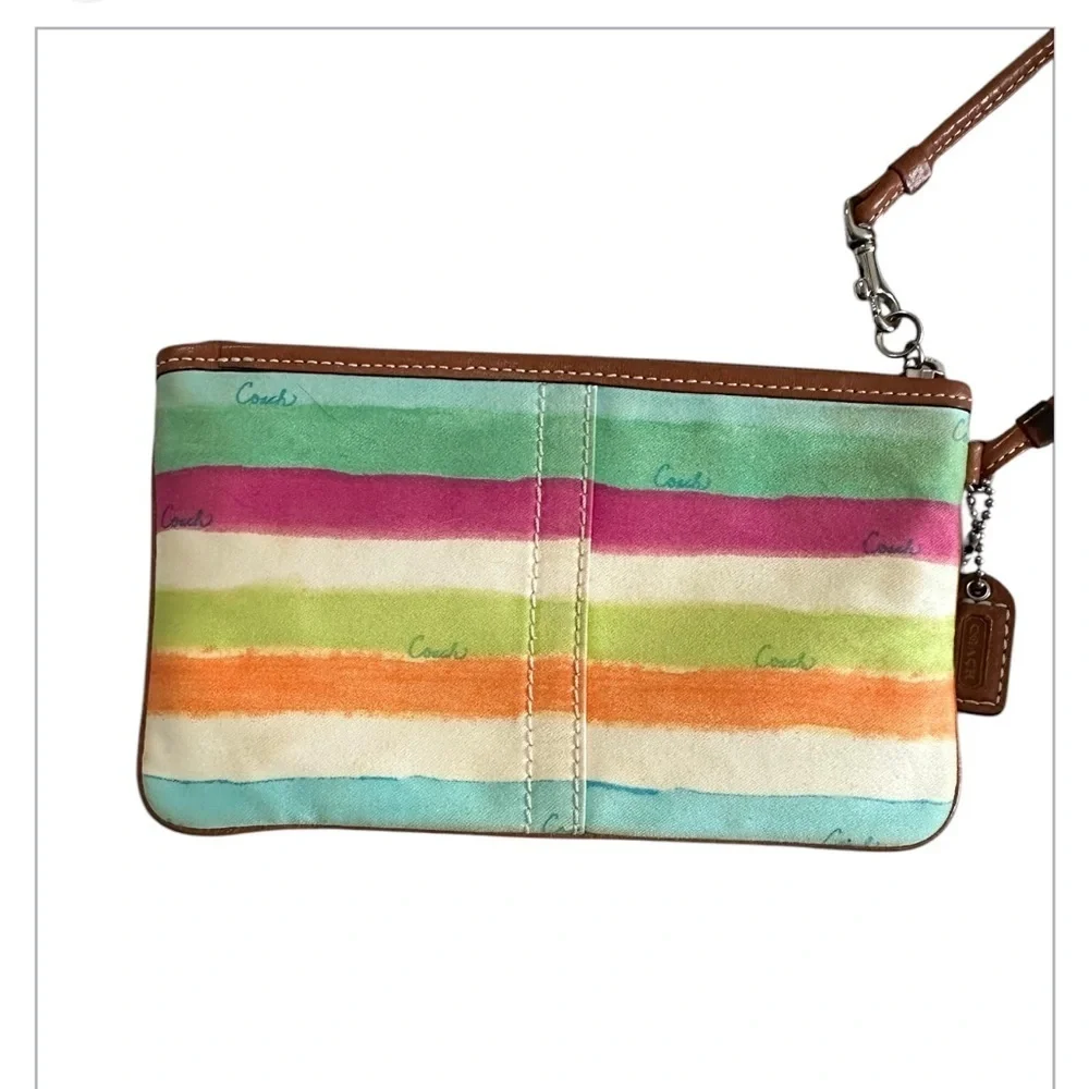 Coach Hampton Watercolor Stripe Wristlet Bag - Multicolor - Picture 2 of 5